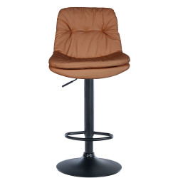 Sgabello da bar Laurel, similpelle, nero/marrone chiaro