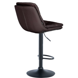 Tabouret de bar Laurel, similicuir noir brun