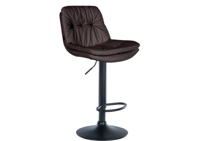 Tabouret de bar Laurel, similicuir, noir/marron