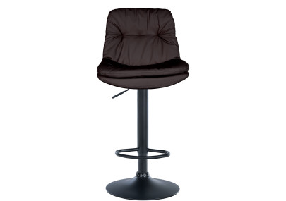 Tabouret de bar Laurel, similicuir, noir/marron