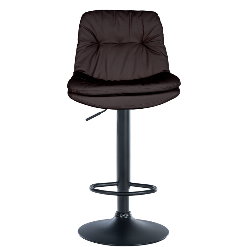 Tabouret de bar Laurel, similicuir noir brun