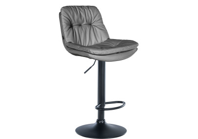 Tabouret de bar Laurel, similicuir, noir/gris
