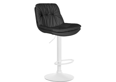 Tabouret de bar Laurel, similicuir, blanc/noir
