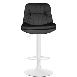 Tabouret de bar Laurel, similicuir, blanc/noir
