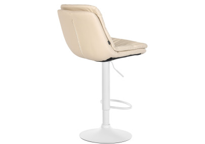 Sgabello da bar Laurel, similpelle, bianco/crema