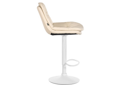 Sgabello da bar Laurel, similpelle, bianco/crema