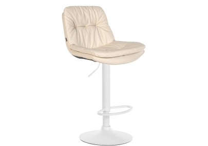 Sgabello da bar Laurel, similpelle, bianco/crema