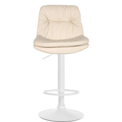 Tabouret de bar Laurel, similicuir, blanc/crème