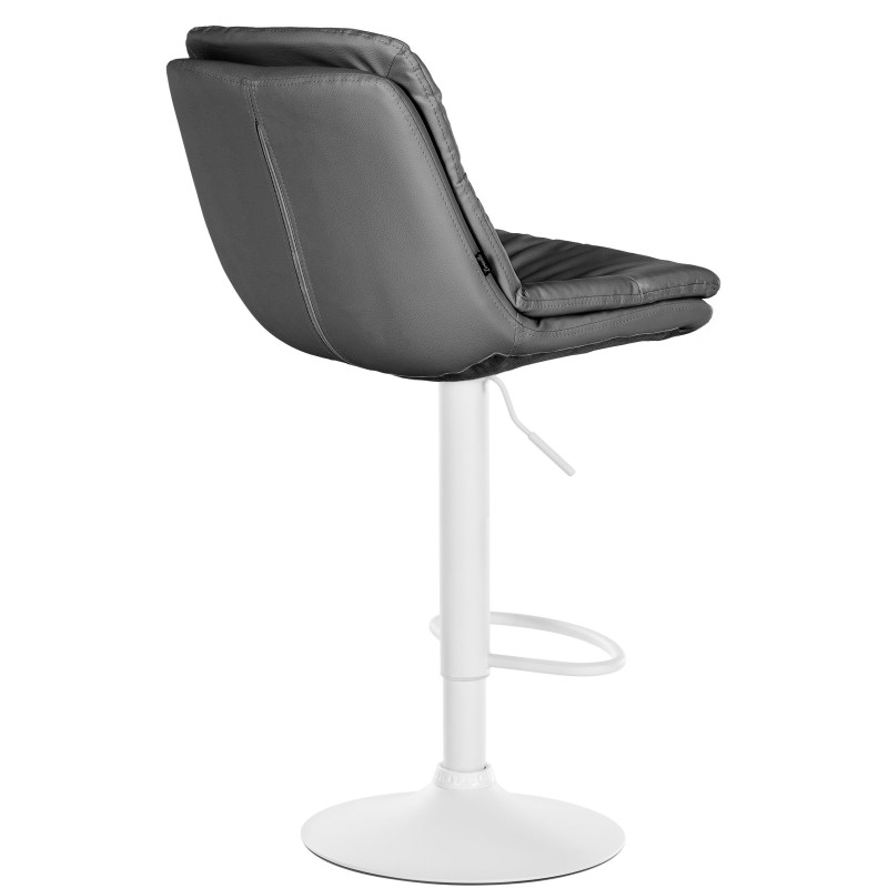 Tabouret de bar Laurel, similicuir, blanc/gris