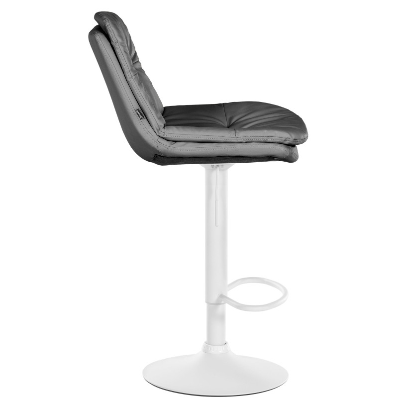 Tabouret de bar Laurel, similicuir, blanc gris