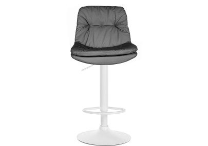 Sgabello da bar Laurel, similpelle, bianco/grigio