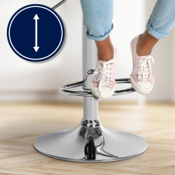 Tabouret de bar Laurel, tissu, chrome noir