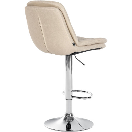 Tabouret de bar Laurel, tissu, chrome, crème