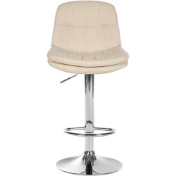 Tabouret de bar Laurel, tissu, chrome crème