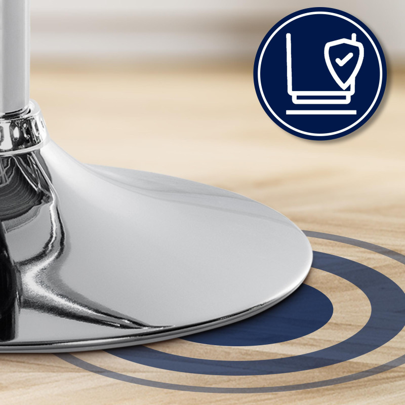 Taburete de bar Laurel, tapizado, cromado, color crema