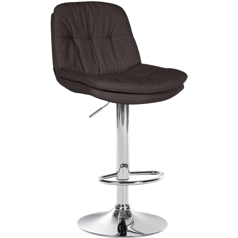 Tabouret de bar Laurel, tissu, chrome gris foncé