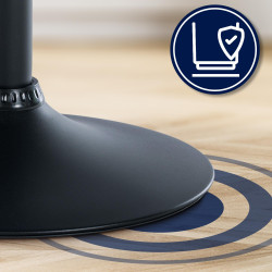 Banqueta de bar Laurel, em tecido, preta e creme.