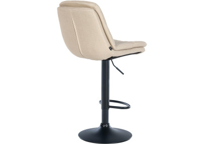 Tabouret de bar Laurel, tissu, noir et crème
