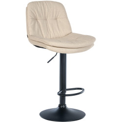 Tabouret de bar Laurel, tissu noir crème