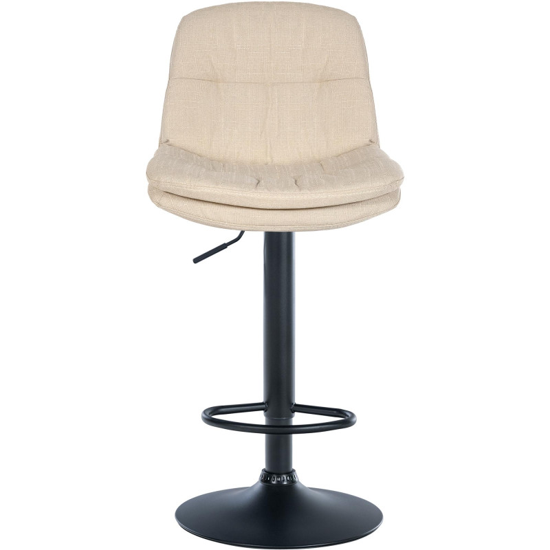 Tabouret de bar Laurel, tissu noir crème