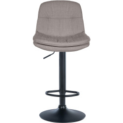 Tabouret de bar Laurel, tissu noir et gris