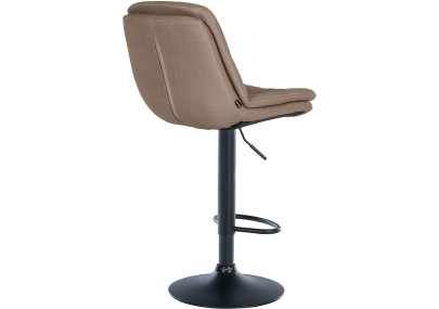 Tabouret de bar Laurel, tissu noir taupe