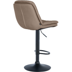 Tabouret de bar Laurel, tissu noir taupe
