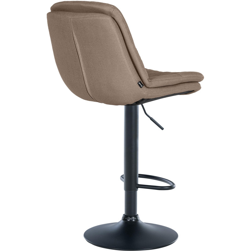 Banqueta de bar Laurel, tecido preto taupe