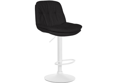 Tabouret de bar Laurel, tissu, blanc/noir
