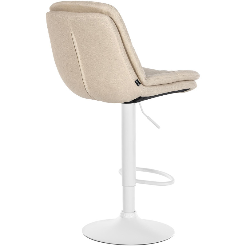 Tabouret de bar Laurel, tissu blanc crème