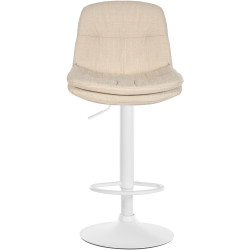 Tabouret de bar Laurel, tissu blanc/crème