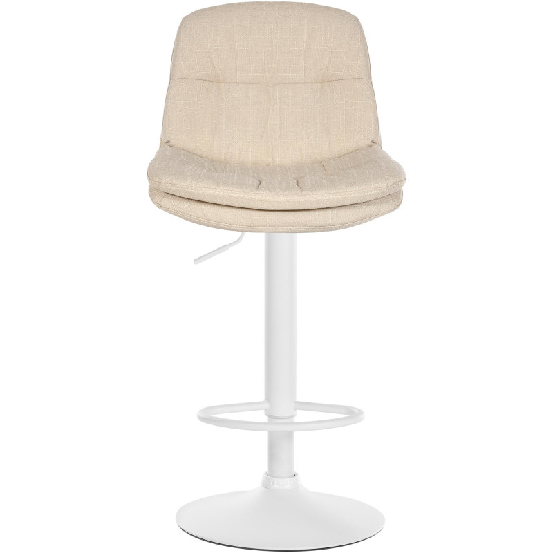 Tabouret de bar Laurel, tissu blanc/crème