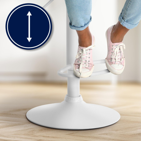 Tabouret de bar Laurel, tissu blanc gris