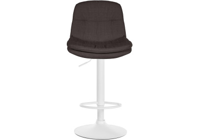 Tabouret de bar Laurel, tissu blanc/gris foncé