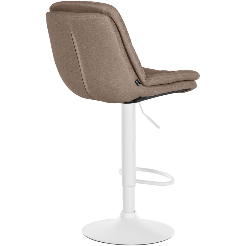 Tabouret de bar Laurel, tissu blanc taupe