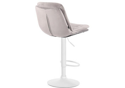 Tabouret de bar Laurel, velours, blanc/gris