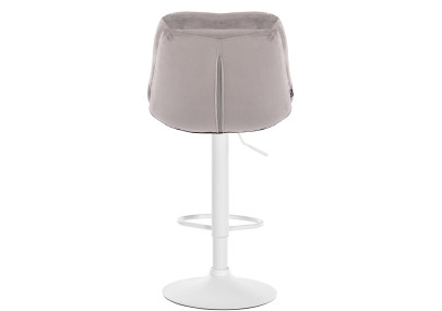 Sgabello da bar in velluto Laurel, bianco/grigio