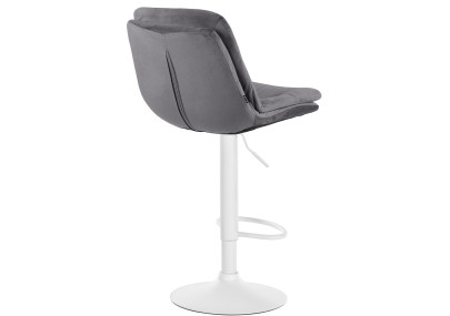 Tabouret de bar Laurel, velours, blanc/gris foncé