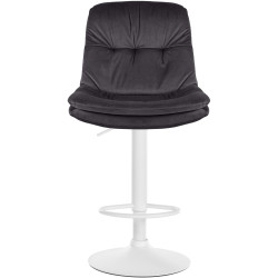 Tabouret de bar en velours Laurel, blanc/noir