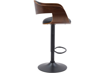 Ensemble de 2 tabourets de bar Kingston B, similicuir, noyer/noir