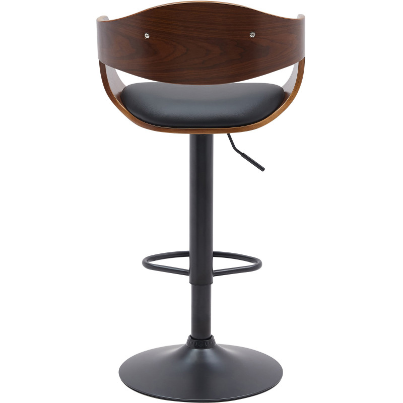 Ensemble de 2 tabourets de bar Kingston B, similicuir, noyer/noir