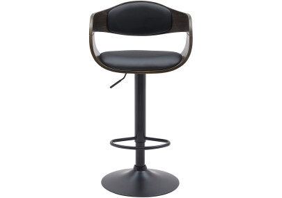 Set di 2 sgabelli da bar Kingston B, similpelle, nero/grigio