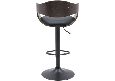 Set di 2 sgabelli da bar Kingston B, similpelle, nero/grigio