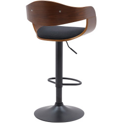 Conjunto de 2 banquetas de bar Kingston B, estofadas em tecido cor nogueira/preto.