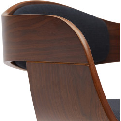 Ensemble de 2 tabourets de bar en tissu Kingston B noyer/noir