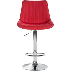 Ensemble de 2 tabourets de bar Toni, tissu, chrome rouge