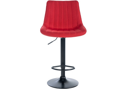 Ensemble de 2 tabourets de bar Toni, en tissu, noir et rouge