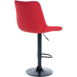 Ensemble de 2 tabourets de bar Toni, tissu noir rouge