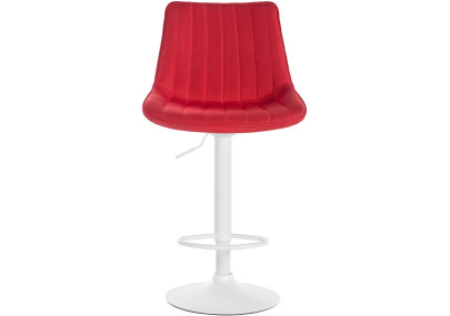 Set di 2 sgabelli da bar Toni, tessuto, bianco/rosso