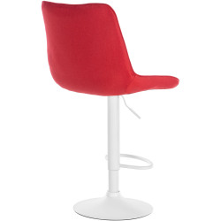 Ensemble de 2 tabourets de bar Toni, en tissu, blanc/rouge